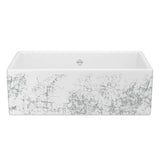 Rohl - ShakerE 33'' Single Bowl Farmhouse Apron Front Fireclay Kitchen Sink With Metallic Design - Metallic Silver