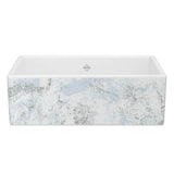 Rohl - ShakerE 33'' Single Bowl Farmhouse Apron Front Fireclay Kitchen Sink With Patina Design - Patina Blue With Silver