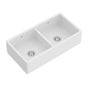 Rohl - ShakerE 35'' Double Bowl Farmhouse Apron Front Fireclay Kitchen Sink - White (WH)