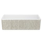 Rohl - ShakerE 36'' Single Bowl Farmhouse Apron Front Fireclay Kitchen Sink With Lines Design - Lines Gold