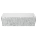 Rohl - ShakerE 36'' Single Bowl Farmhouse Apron Front Fireclay Kitchen Sink With Lines Design - Lines Silver