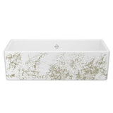 Rohl - ShakerE 36'' Single Bowl Farmhouse Apron Front Fireclay Kitchen Sink With Metallic Design - Metallic Gold