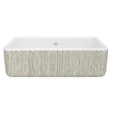 Rohl - LancasterE 33'' Single Bowl Farmhouse Apron Front Fireclay Kitchen Sink With Lines Design - Lines Gold