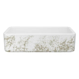 Rohl - LancasterE 36'' Single Bowl Farmhouse Apron Front Fireclay Kitchen Sink With Metallic Design - Metallic Gold
