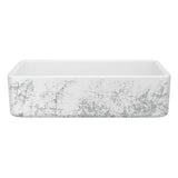 Rohl - LancasterE 36'' Single Bowl Farmhouse Apron Front Fireclay Kitchen Sink With Metallic Design - Metallic Silver