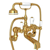 Rohl - Traditional Exposed Wall Mount Tub Filler - Unlacquered Brass