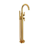Rohl - HolbornE Single Hole Floor Mount Tub Filler Trim With C-Spout - English Gold