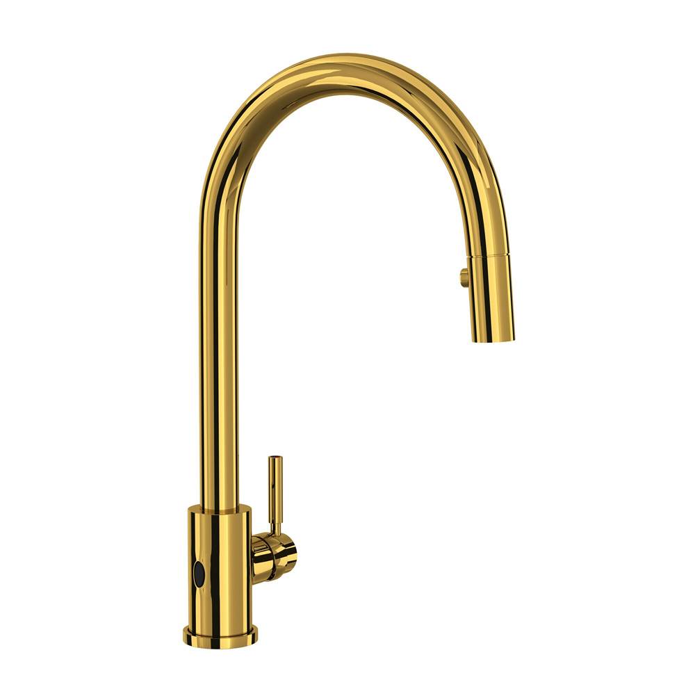 Rohl - HolbornE Pull-Down Touchless Kitchen Faucet - Unlacquered Brass