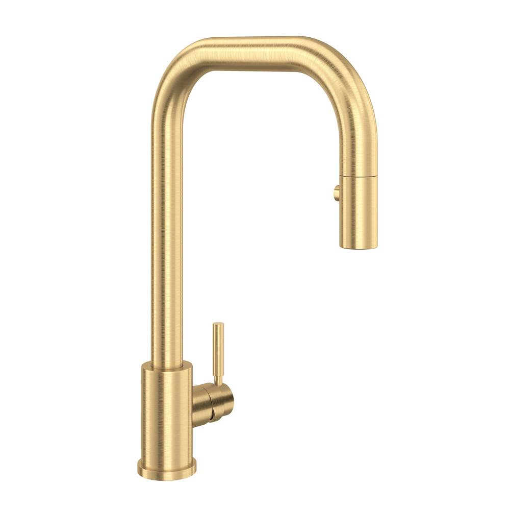 Rohl - HolbornE Pull-Down Kitchen Faucet With U-Spout - Satin English Gold