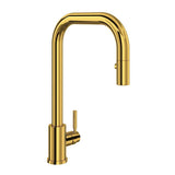 Rohl - HolbornE Pull-Down Kitchen Faucet With U-Spout - Unlacquered Brass