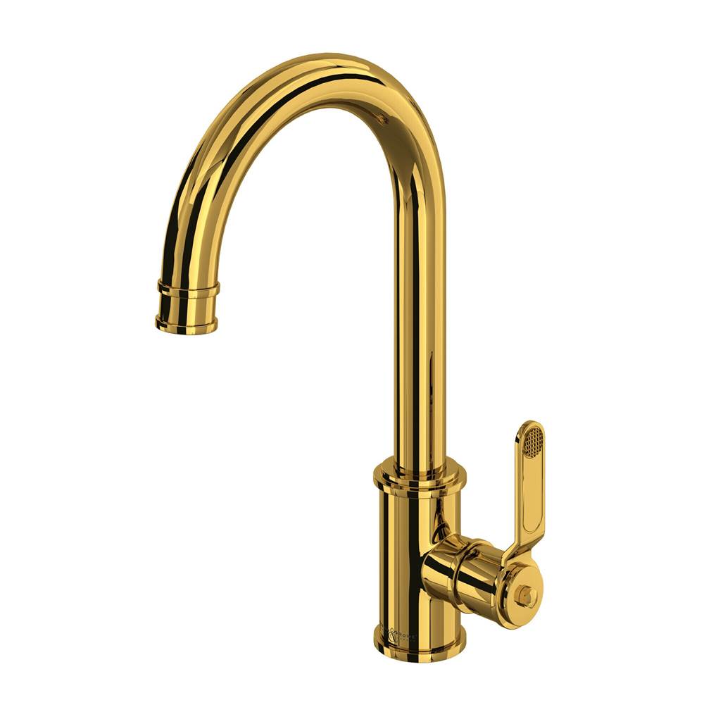 Rohl - ArmstrongE Bar/Food Prep Kitchen Faucet - Unlacquered Brass
