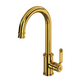 Rohl - ArmstrongE Bar/Food Prep Kitchen Faucet - Unlacquered Brass