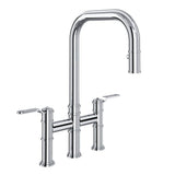 Rohl - ArmstrongE Pull-Down Bridge Kitchen Faucet With U-Spout - Polished Chrome