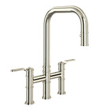Rohl - ArmstrongE Pull-Down Bridge Kitchen Faucet With U-Spout - Polished Nickel