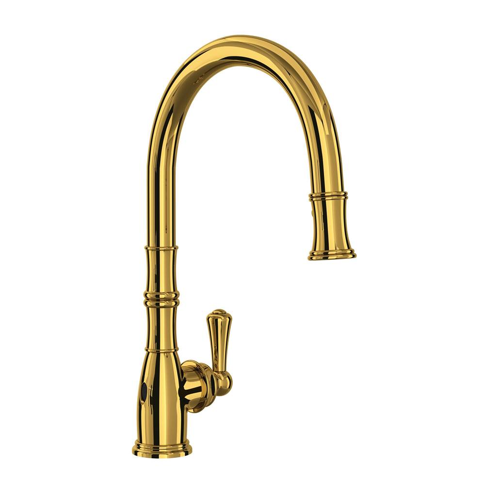 Rohl - Georgian EraE Pull-Down Touchless Kitchen Faucet - Unlacquered Brass