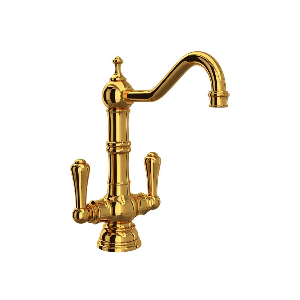 Rohl - EdwardianE Two Handle Bar/Food Prep Kitchen Faucet - Unlacquered Brass