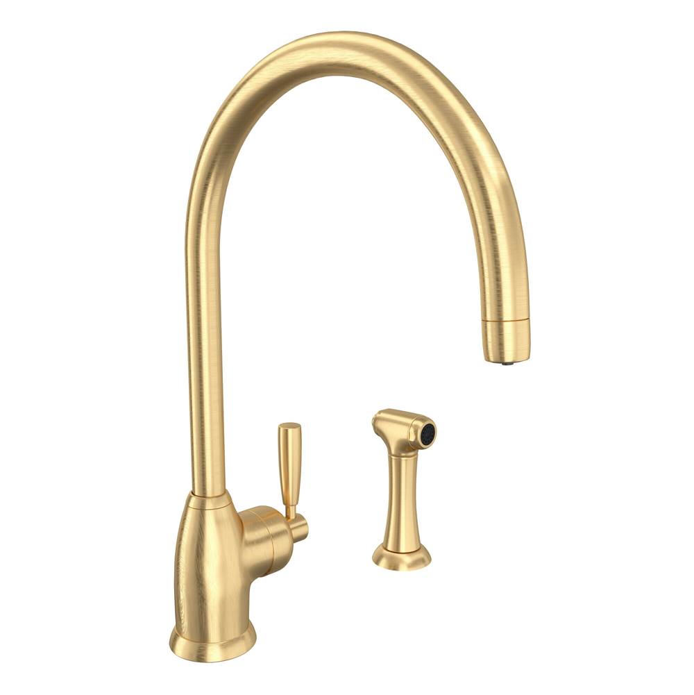 Rohl - HolbornE Kitchen Faucet With Side Spray - Satin English Gold