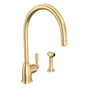 Rohl - HolbornE Kitchen Faucet With Side Spray - Satin English Gold