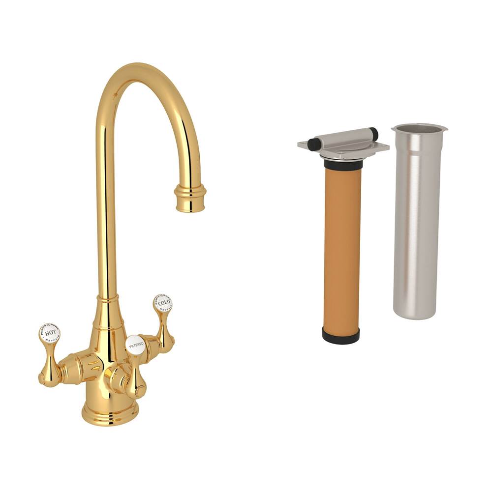 Rohl - Georgian EraE Three Handle Bar/Food Prep Filter Kitchen Faucet Kit - English Gold