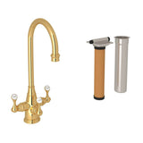 Rohl - Georgian EraE Three Handle Bar/Food Prep Filter Kitchen Faucet Kit - English Gold