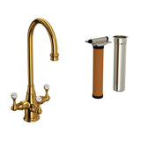 Rohl - Georgian EraE Three Handle Bar/Food Prep Filter Kitchen Faucet Kit - Unlacquered Brass