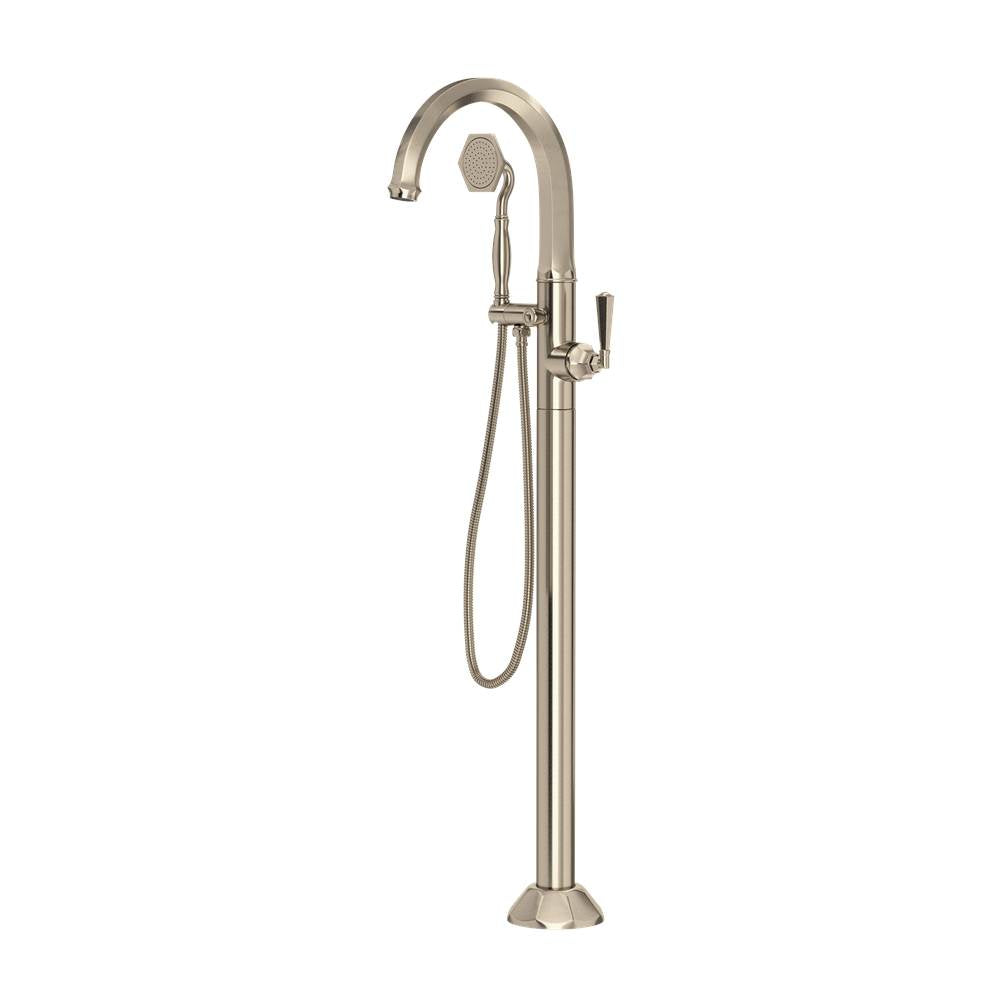 Rohl - Palladian Single Hole Floor Mount Tub Filler Trim - Satin Nickel