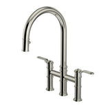 Rohl - ArmstrongE Pull-Down Bridge Kitchen Faucet With C-Spout - Polished Nickel