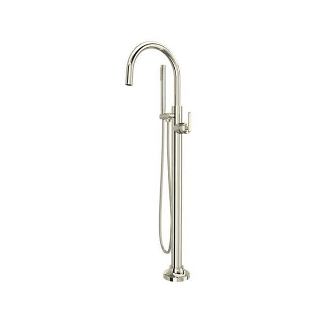 Rohl - ApothecaryE Single Hole Floor Mount Tub Filler Trim - Polished Nickel