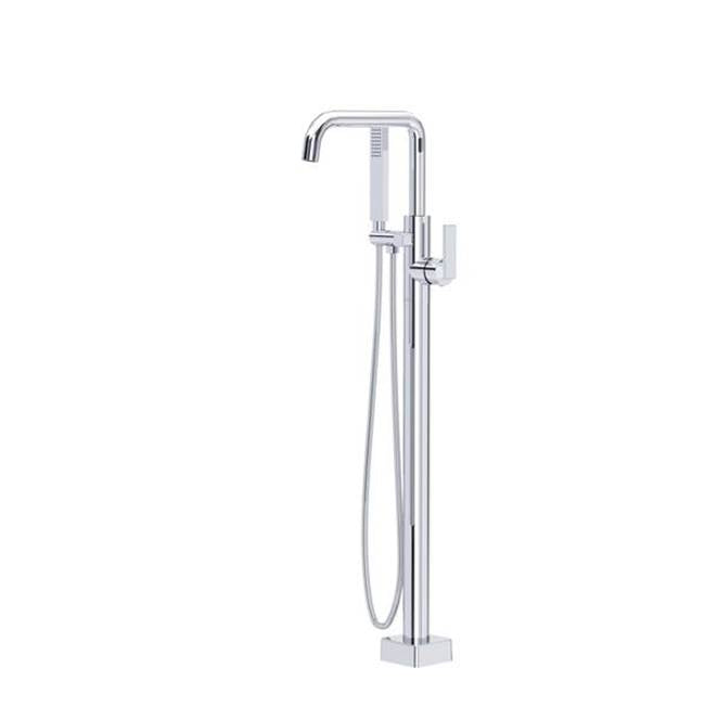 Rohl - Modern Single Hole Floor Mount Tub Filler Trim - Polished Chrome