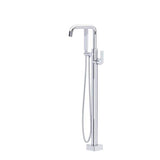 Rohl - Modern Single Hole Floor Mount Tub Filler Trim - Polished Chrome