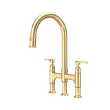 Rohl - SouthbankE Pull-Down Bridge Kitchen Faucet - Satin English Gold