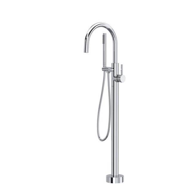 Rohl - TenerifeE Single Hole Floor Mount Tub Filler Trim - Polished Chrome