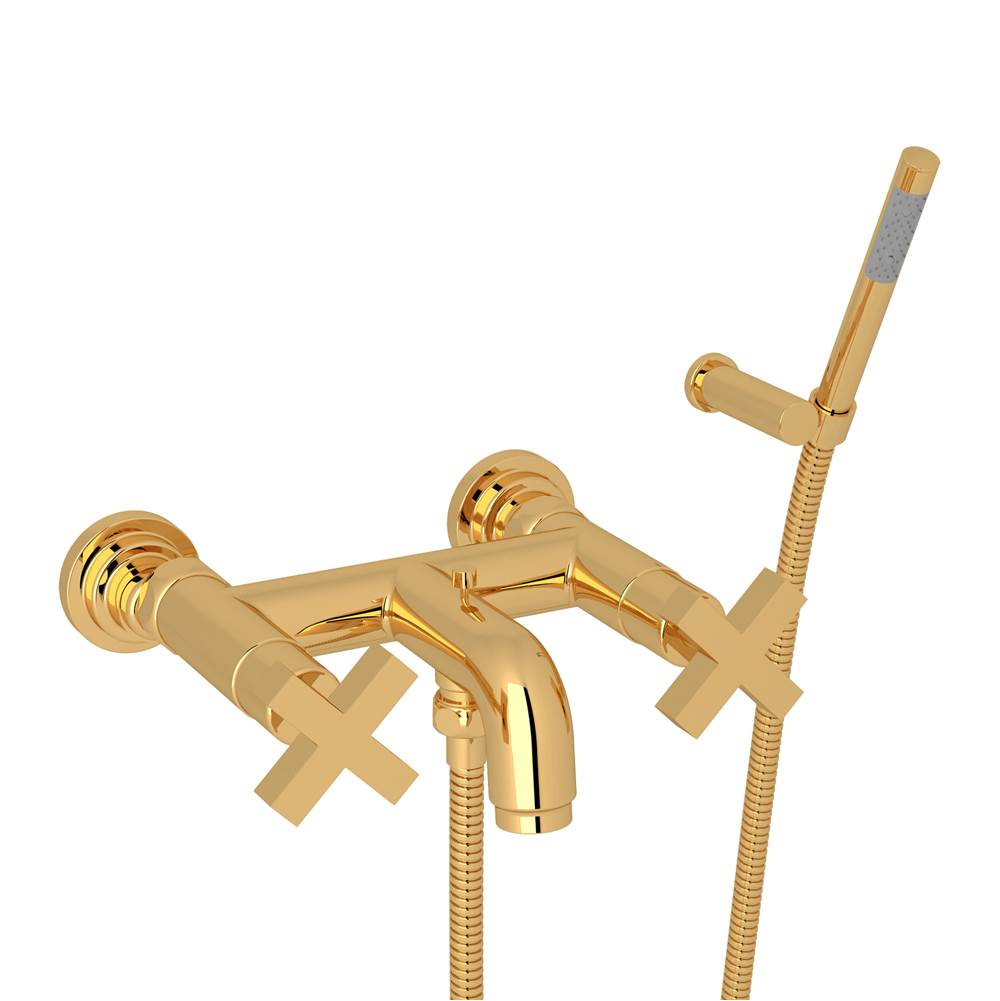 Rohl - Lombardia Exposed Wall Mount Tub Filler - Italian Brass
