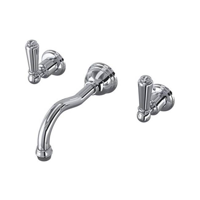 Rohl - EdwardianE Wall Mount Lavatory Faucet Trim With Column Spout - Polished Chrome