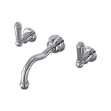 Rohl - EdwardianE Wall Mount Lavatory Faucet Trim With Column Spout - Polished Chrome