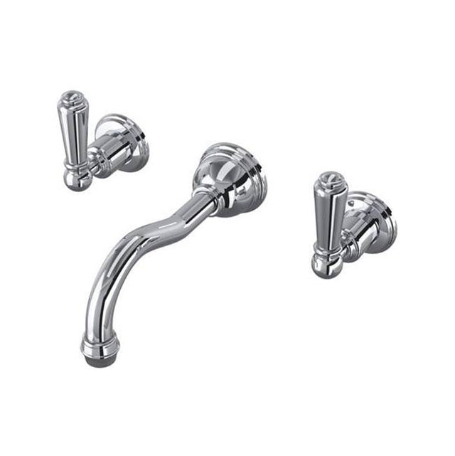 Rohl - EdwardianE Wall Mount Lavatory Faucet Trim With Column Spout - Polished Chrome