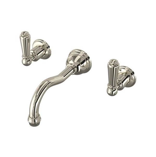 Rohl - EdwardianE Wall Mount Lavatory Faucet Trim With Column Spout - Polished Nickel