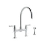 Rohl - HolbornE Bridge Kitchen Faucet With C-Spout and Side Spray - Polished Chrome