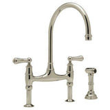Rohl - Georgian EraE Bridge Kitchen Faucet With Side Spray - Satin Nickel