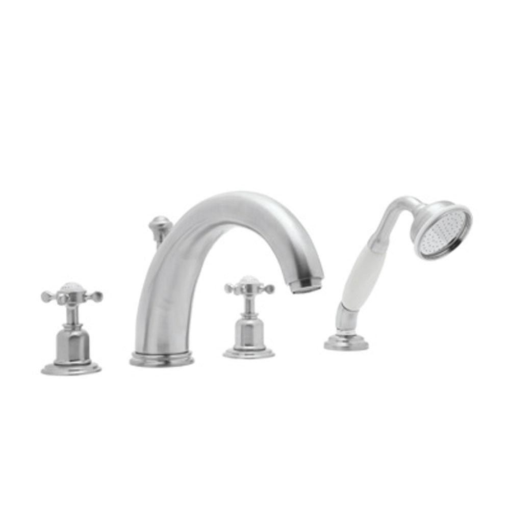 Rohl - EdwardianE 4-Hole Deck Mount Tub Filler - Polished Chrome