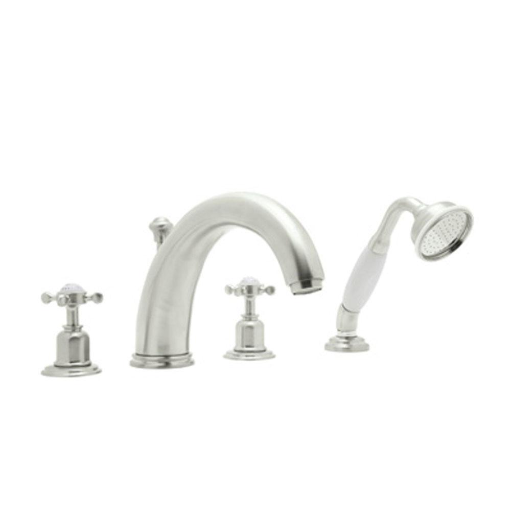 Rohl - EdwardianE 4-Hole Deck Mount Tub Filler - Polished Nickel