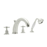 Rohl - EdwardianE 4-Hole Deck Mount Tub Filler - Polished Nickel