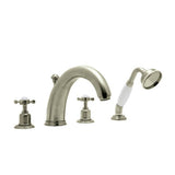 Rohl - EdwardianE 4-Hole Deck Mount Tub Filler - Satin Nickel