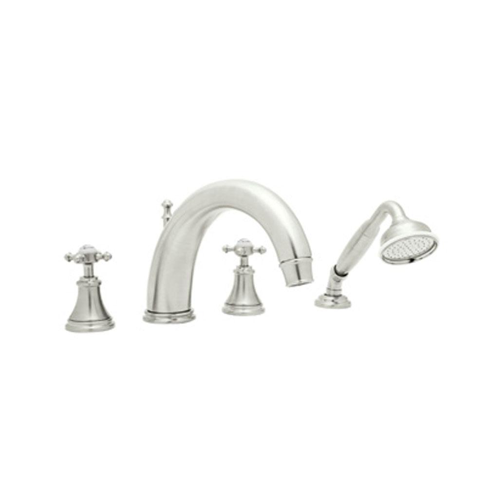 Rohl - Georgian EraE 4-Hole Deck Mount Tub Filler With C-Spout - Polished Nickel