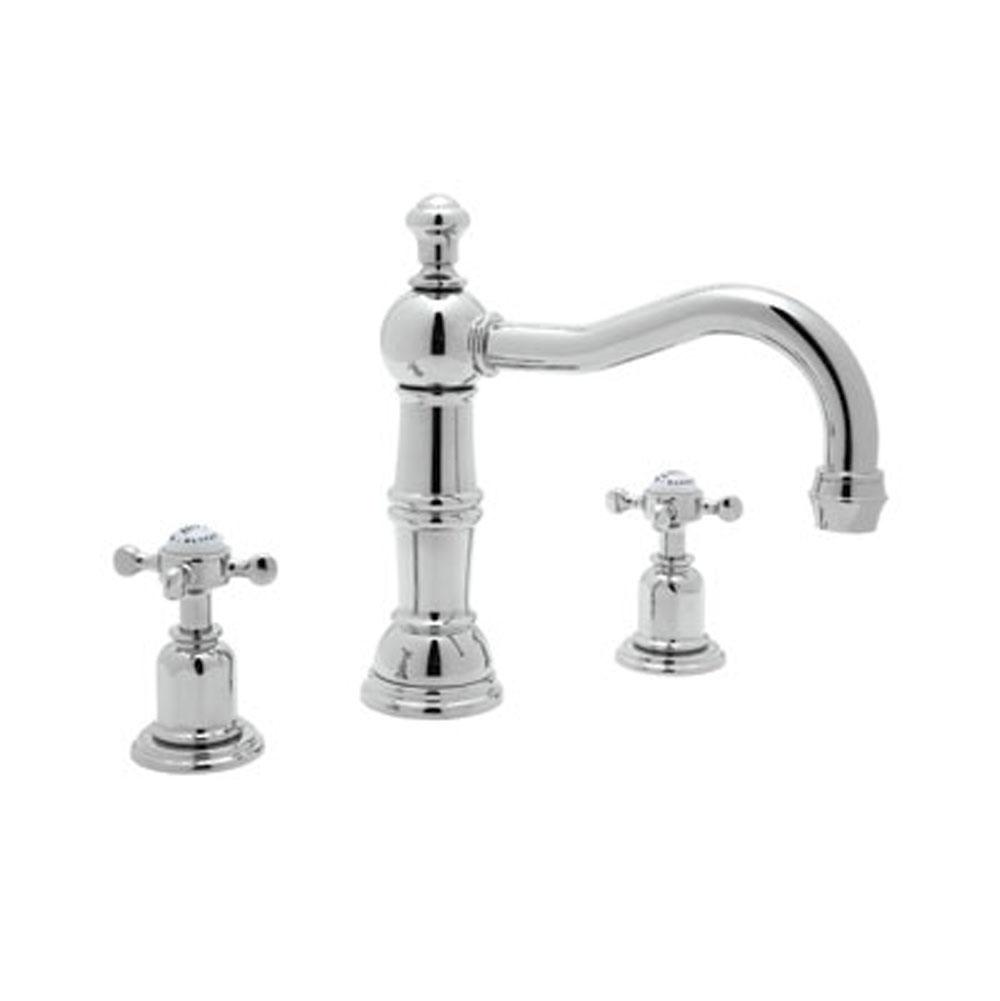 Rohl - EdwardianE Widespread Lavatory Faucet With Column Spout - Polished Chrome