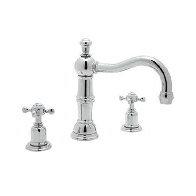 Rohl - EdwardianE Widespread Lavatory Faucet With Column Spout - Polished Chrome