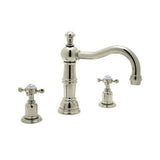 Rohl - EdwardianE Widespread Lavatory Faucet With Column Spout - Satin Nickel