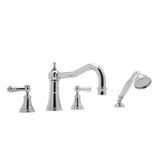 Rohl - Georgian EraE 4-Hole Deck Mount Tub Filler With Column Spout - Polished Chrome