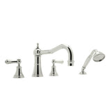Rohl - Georgian EraE 4-Hole Deck Mount Tub Filler With Column Spout - Polished Nickel