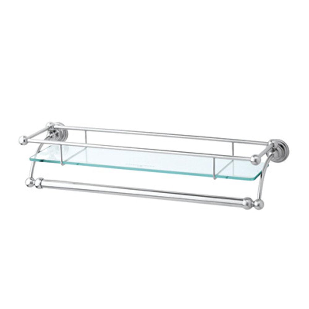Rohl - Wall Mount Glass Vanity Shelf - Polished Chrome